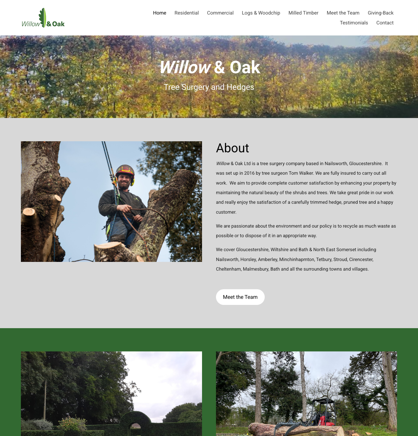 Willow & Oak's current website